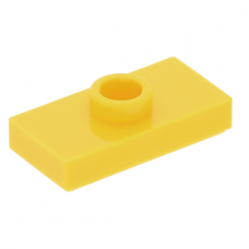 LEGO lapos elem 1 bütyökkel középen 1×2, sárga (15573/3794)